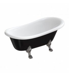 Omnires Atena Comfort M+ Wanna wolnostojąca 157x77 cm Biały/Czarny połysk ATENA157BCP