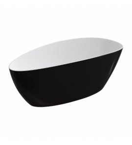Omnires Barcelona M+ Wanna wolnostojąca 156x71 cm Biały/Czarny połysk BARCELONA156BCP