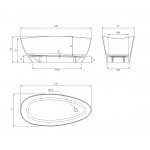 Omnires Barcelona M+ Wanna wolnostojąca 170x77 cm Biały mat BARCELONAXLBM