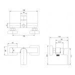 Omnires Baretti Bateria prysznicowa ścienna Czarny BA7840BL