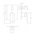 Omnires Baretti Bateria wannowo-prysznicowa podtynkowa Czarny BA7835BL