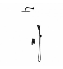 Omnires Baretti Zestaw prysznicowy podtynkowy z deszczownicą 200x200 mm ścienna i słuchawką prysznicową Czarny SYSBA10BL