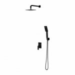 Omnires Baretti Zestaw prysznicowy podtynkowy z deszczownicą 200x200 mm ścienna i słuchawką prysznicową Czarny SYSBA10BL