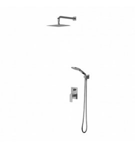 Omnires Baretti Zestaw prysznicowy podtynkowy z deszczownicą 200x200 mm ścienna i słuchawką prysznicową Chrom SYSBA10CR