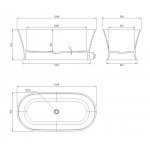 Omnires Classica M+ Wanna wolnostojąca 160x79 cm Biały połysk CLASSICAWWBP