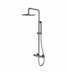 Omnires Contour Zestaw prysznicowy termostatyczny ścienny z deszczownicą Ø 250 mm i słuchawką prysznicową na drążku Chrom CT8044CR