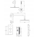 Omnires Contour Zestaw prysznicowy podtynkowy termostatyczny z deszczownicą Ø 250 mm i słuchawką prysznicową Chrom SYSCT11CR