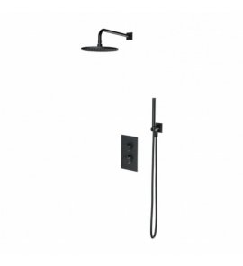 Omnires Contour Zestaw prysznicowy podtynkowy termostatyczny z deszczownicą Ø 250 mm i słuchawką prysznicową Antracyt SYSCT11AT