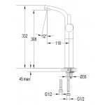 Omnires Darling Bateria umywalkowa jednootworowa wysoka z korkiem klik-klak Chrom DA5013CR
