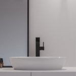 Omnires Darling Bateria umywalkowa jednootworowa wysoka z korkiem klik-klak Czarny DA5013BL