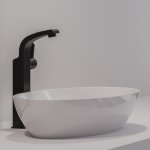 Omnires Darling Bateria umywalkowa jednootworowa wysoka z korkiem klik-klak Czarny DA5013BL