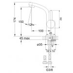 Omnires Darling Bateria umywalkowa jednootworowa bez korka Chrom DA5010CR