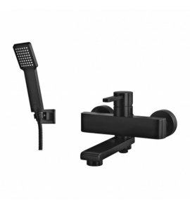 Omnires Darling Bateria wannowa ścienna z zestawem prysznicowym Czarny DA5031BL