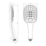 Omnires Davis Słuchawka prysznicowa 3-funkcyjna Chrom/Biały DAVIS-RCRB