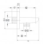 Omnires Hudson Przyłącze kątowe z uchwytem na słuchawkę prysznicową Chrom 8879CR