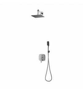 Omnires Hudson Zestaw prysznicowy podtynkowy z deszczownicą 200x200 mm i słuchawką prysznicową Chrom SYSHS24XCR