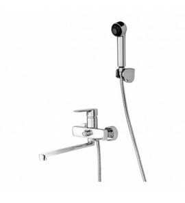 Omnires Mackenzie Bateria kuchenna ścienna z obrotową wylewką i zestawem prysznicowym Chrom MA32181CR