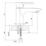 Omnires Mackenzie Bateria umywalkowa jednootworowa bez korka Chrom MA3210CR