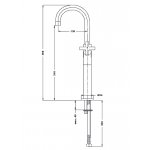 Omnires Modern Bateria umywalkowa jednootworowa wysoka z korkiem klik-klak Chrom C301-HCR