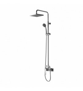 Omnires Murray Zestaw prysznicowy ścienny z deszczownicą 200x200 mm i słuchawką prysznicową Chrom MU6144CR