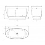 Omnires Neo M+ Wanna wolnostojąca 158x72 cm Biały połysk NEO158WWBP