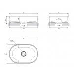   Omnires Ovo M+ Umywalka nablatowa 55x36 cm Midnight blue OVOUNMB