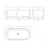 Omnires Ovo M+ Wanna wolnostojąca 160x75 cm Ash grey OVOWWAG