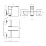 Omnires Parma Bateria prysznicowa ścienna Chrom/Biały PM7440CRB