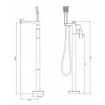 Omnires Parma Bateria wannowa wolnostojąca ze słuchawką prysznicową Chrom PM7433CR