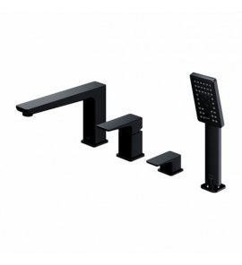 Omnires Parma Bateria wannowa 4-otworowa ze słuchawką prysznicową Czarny PM7432BL