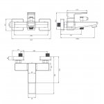 Omnires Parma Bateria wannowa ścienna Chrom/Biały PM7430CRB
