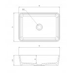 Omnires Parma M+ Umywalka nablatowa 50x35 cm Biały połysk PARMAUNBP