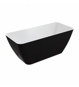 Omnires Parma M+ Wanna wolnostojąca 159x71 cm Biały/Czarny połysk PARMAWWBCP