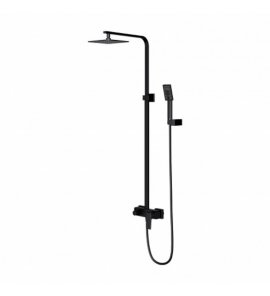 Omnires Parma Zestaw prysznicowy ścienny z deszczownicą 200x200 mm i słuchawką prysznicową Czarny PM7444BL