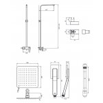Omnires Parma Zestaw prysznicowy ścienny z deszczownicą 200x200 mm i słuchawką prysznicową Chrom PM7444CR