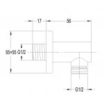 Omnires Przyłącze kątowe Czarny S008BL