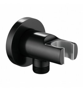 Omnires Przyłącze kątowe z uchwytem na słuchawkę Czarny 8873BL