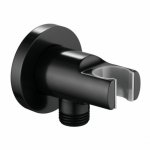 Omnires Przyłącze kątowe z uchwytem na słuchawkę Czarny 8873BL