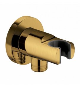 Omnires Przyłącze kątowe z uchwytem na słuchawkę Złoty szczotkowany 8873GLB