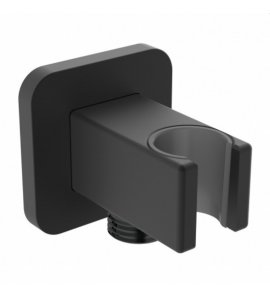 Omnires Przyłącze kątowe z uchwytem na słuchawkę Czarny 8815BL