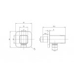 Omnires Przyłącze kątowe z uchwytem na słuchawkę Czarny 8815BL