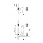 Omnires Retro Bateria prysznicowa ścienna Chrom RE7240CR