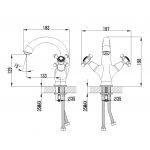 Omnires Retro Bateria umywalkowa bez korka Chrom RE7210CR