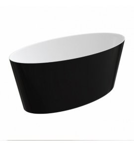Omnires Roma M+ Wanna wolnostojąca 159x72 cm Biały/Czarny połysk ROMA159BCP