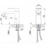   Omnires Sacramento Bateria umywalkowa jednootworowa Czarny SC2310BL