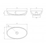 Omnires Siena M+ Umywalka nablatowa 60x35 cm Biały połysk SIENALUNBP