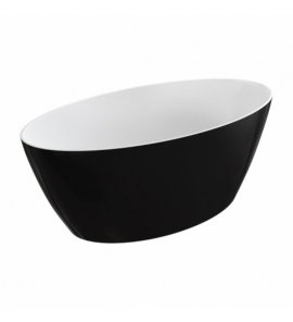 Omnires Siena M+ Wanna wolnostojąca 161x81 cm Biały/Czarny połysk SIENAWWBCP