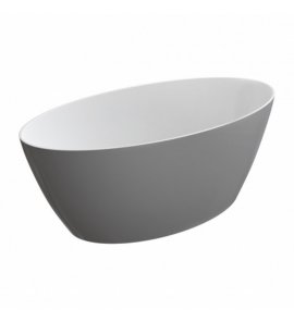 Omnires Siena M+ Wanna wolnostojąca 161x81 cm Biały/Szary połysk SIENAWWBSP