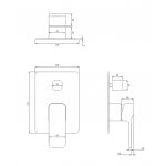 Omnires Slide Bateria wannowo-prysznicowa podtynkowa Grafit SL7735GR