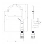 Omnires Tula Bateria kuchenna jednootworowa z obrotową wylewką Chrom TL6050CR